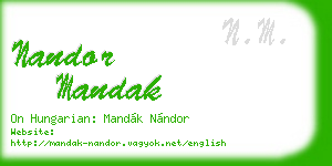 nandor mandak business card