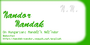 nandor mandak business card